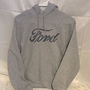 Ford Gray Pullover Hoodie with Script Logo